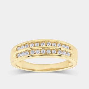 Gilded 1/5 Carat Lab-Grown Diamond Two-Row, Channel-Set Anniversary