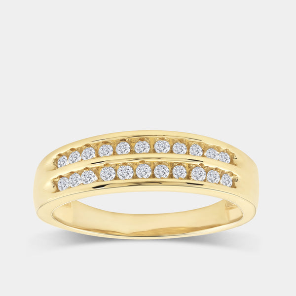 Gilded 1/5 Carat Lab-Grown Diamond Two-Row, Channel-Set Anniversary