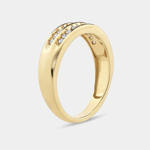 Gilded 1/5 Carat Lab-Grown Diamond Two-Row, Channel-Set Anniversary