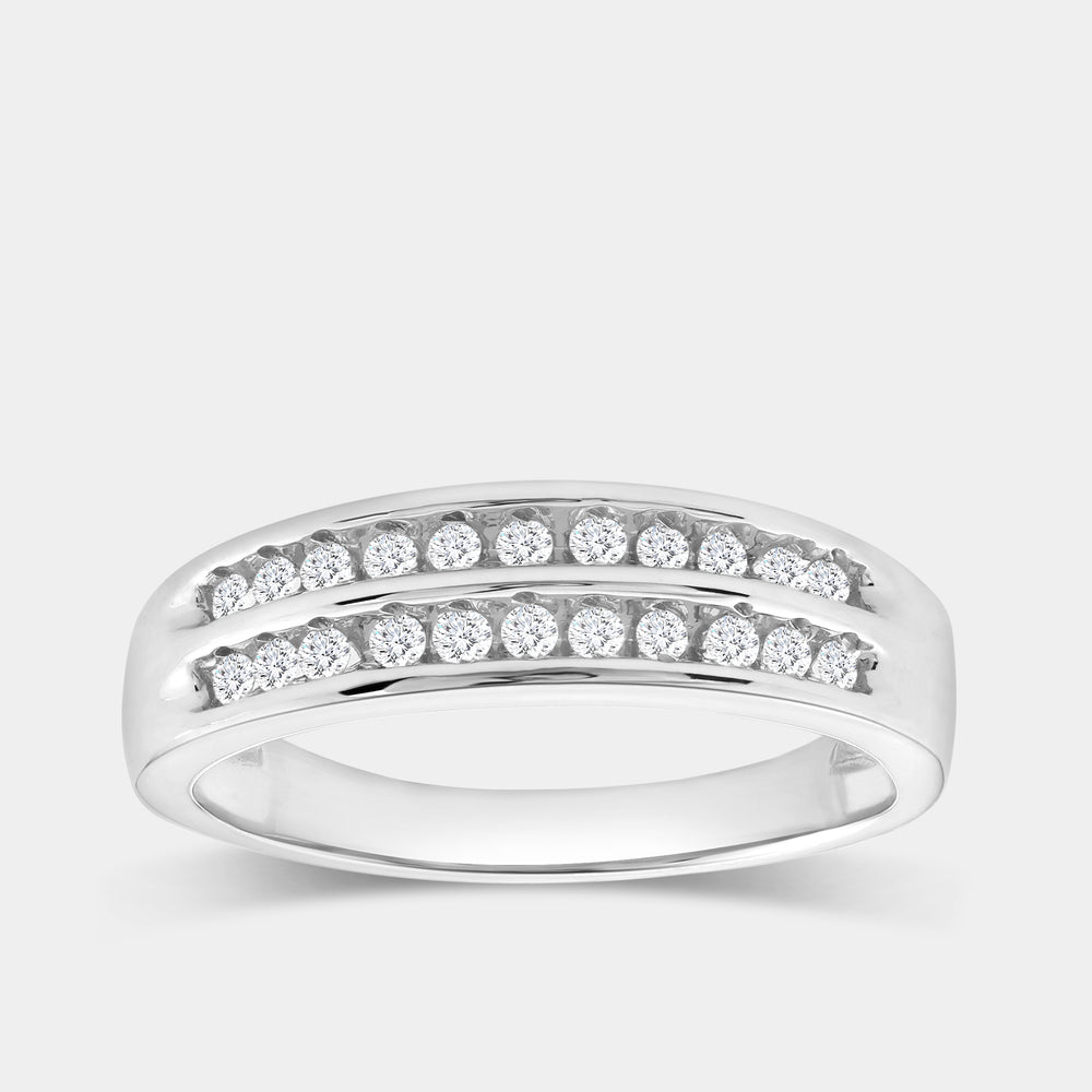 Gilded 1/5 Carat Lab-Grown Diamond Two-Row, Channel-Set Anniversary