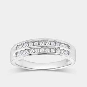Gilded 1/5 Carat Lab-Grown Diamond Two-Row, Channel-Set Anniversary