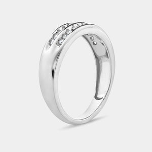 Gilded 1/5 Carat Lab-Grown Diamond Two-Row, Channel-Set Anniversary