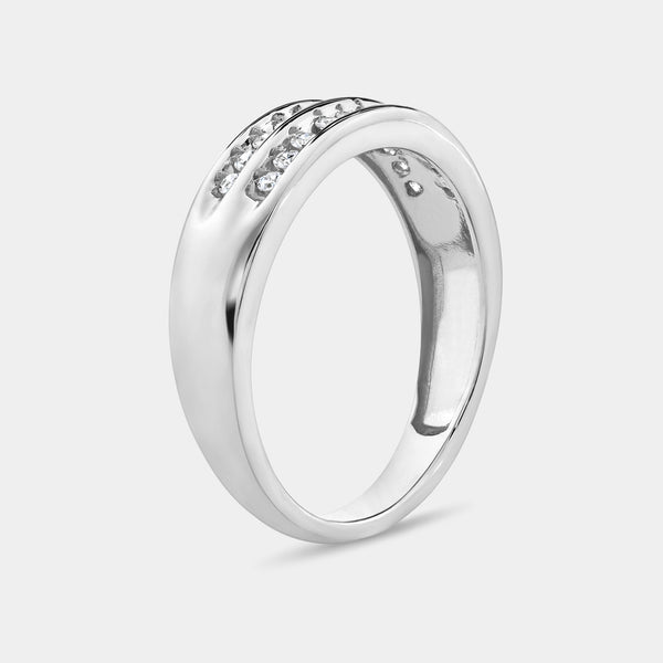 Gilded 1/5 Carat Lab-Grown Diamond Two-Row, Channel-Set Anniversary