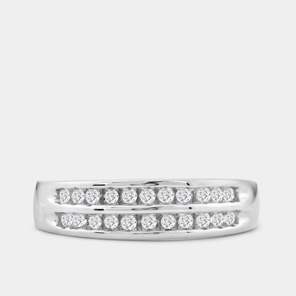 Gilded 1/5 Carat Lab-Grown Diamond Two-Row, Channel-Set Anniversary