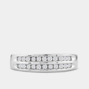 Gilded 1/5 Carat Lab-Grown Diamond Two-Row, Channel-Set Anniversary