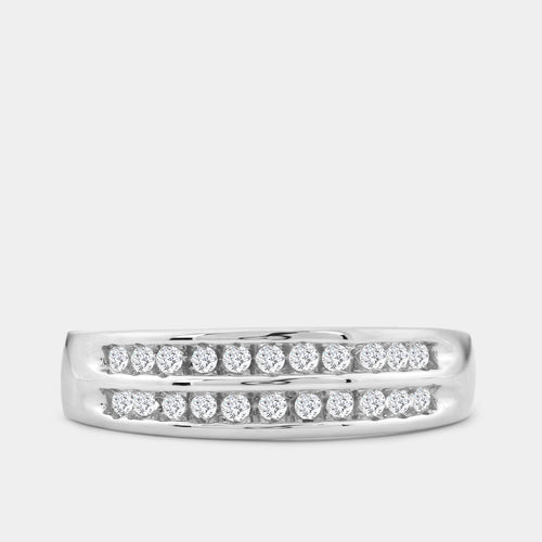 Gilded 1/5 Carat Lab-Grown Diamond Two-Row, Channel-Set Anniversary