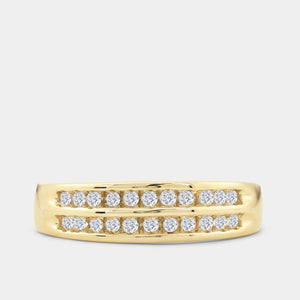 Gilded 1/5 Carat Lab-Grown Diamond Two-Row, Channel-Set Anniversary