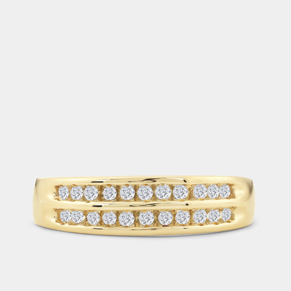 Gilded 1/5 Carat Lab-Grown Diamond Two-Row, Channel-Set Anniversary