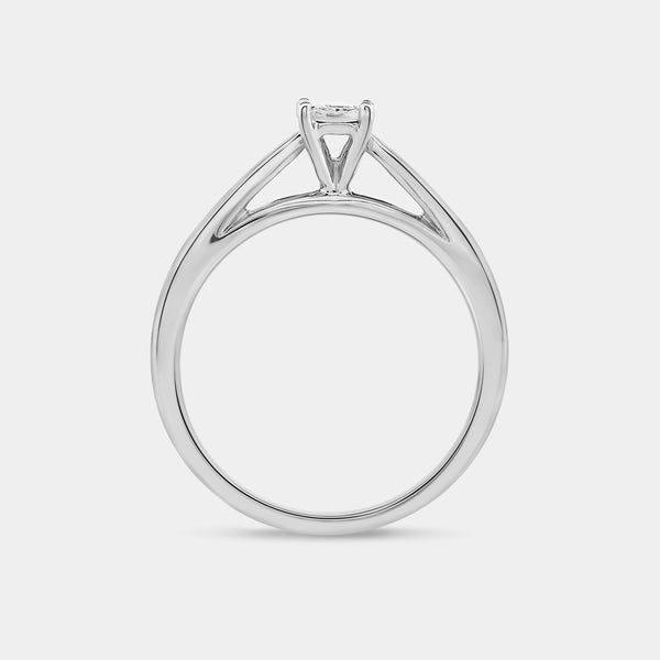 1/10 Carat Lab-Grown Diamond Princess-Cut Classic Solitaire Ring Set In An Illusion Plate — GILDED New York