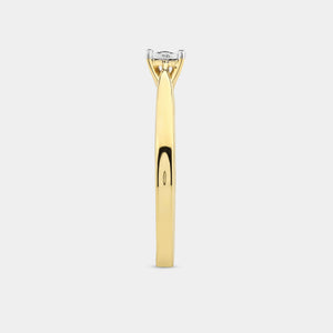 Gilded 1/10 Carat Lab-Grown Diamond Princess-Cut Classic Solitaire Ring Set In An Illusion Plate