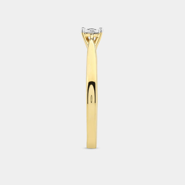 1/10 Carat Lab-Grown Diamond Princess-Cut Classic Solitaire Ring Set In An Illusion Plate — GILDED New York