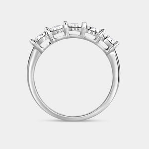 Gilded 1/4 Carat Lab-Grown Diamond Round-Shaped Five-Stone Ring Set in an Illusion Plate