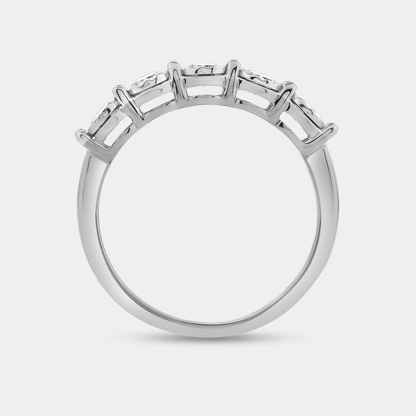 Gilded 1/2 Carat Lab-Grown Diamond Round-Shaped Five-Stone Ring Set in an Illusion Plate