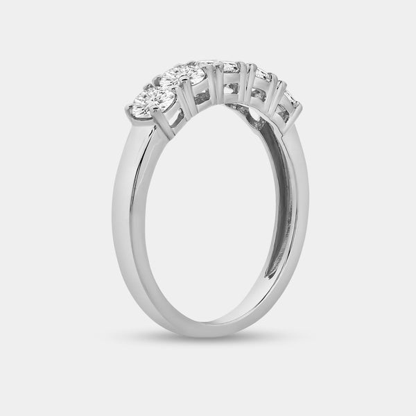 1 Carat Lab-Grown Diamond Round-Shaped Five-Stone Ring in a Shared Prong Setting — GILDED New York