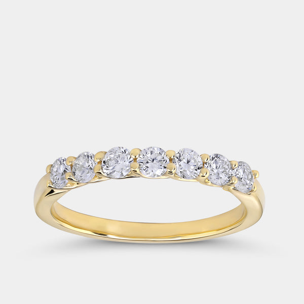 1/2 Carat Lab-Grown Diamond Round-Shaped Shared-Prong Wedding Band — GILDED New York