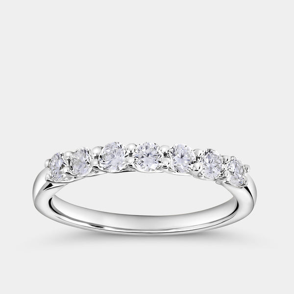1/2 Carat Lab-Grown Diamond Round-Shaped Shared-Prong Wedding Band — GILDED New York