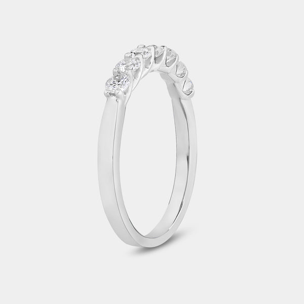 1/2 Carat Lab-Grown Diamond Round-Shaped Shared-Prong Wedding Band — GILDED New York