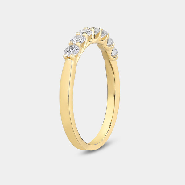 1/2 Carat Lab-Grown Diamond Round-Shaped Shared-Prong Wedding Band — GILDED New York