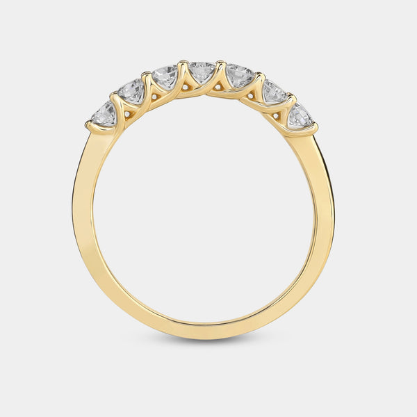 1/2 Carat Lab-Grown Diamond Round-Shaped Shared-Prong Wedding Band — GILDED New York
