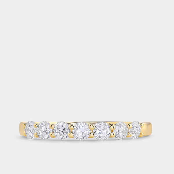 1/2 Carat Lab-Grown Diamond Round-Shaped Shared-Prong Wedding Band — GILDED New York