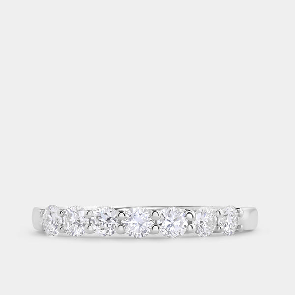 1/2 Carat Lab-Grown Diamond Round-Shaped Shared-Prong Wedding Band — GILDED New York
