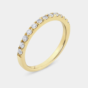 Gilded 2 and 1/2 Carat Lab-Grown Diamond Round-Shaped Halo Engagement Ring Set