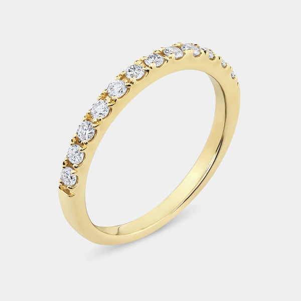 2 and 1/2 Carat Lab-Grown Diamond Round-Shaped Halo Engagement Ring Set — GILDED New York