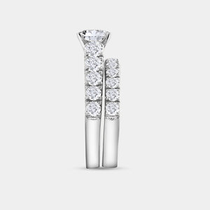 Gilded 3 Carat Lab-Grown Diamond Princess-Cut Solitaire Plus Engagement Set with Composite Sides