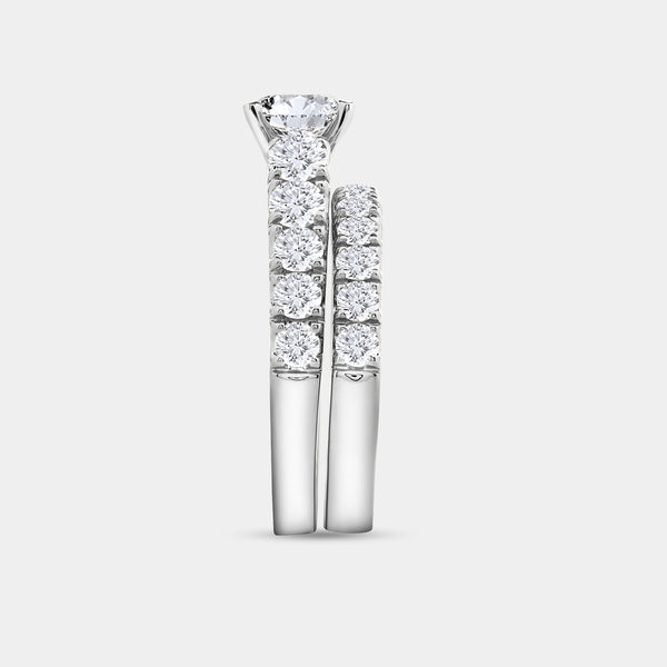 3 Carat Lab-Grown Diamond Princess-Cut Solitaire Plus Engagement Set with Composite Sides — GILDED New York