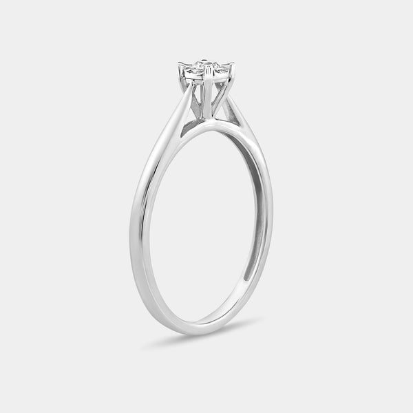 1/10 Carat Lab-Grown Diamond Round-Shaped Classic Solitaire Ring Set In An Illusion Plate — GILDED New York