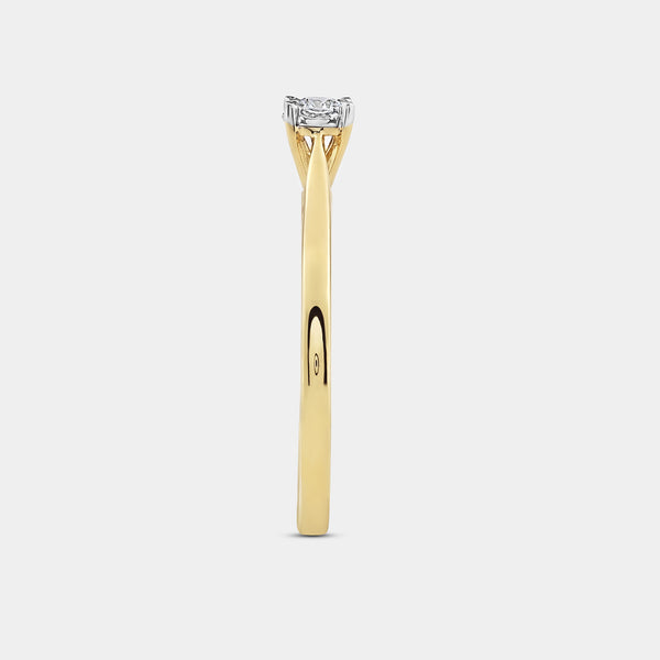 1/10 Carat Lab-Grown Diamond Round-Shaped Classic Solitaire Ring Set In An Illusion Plate — GILDED New York