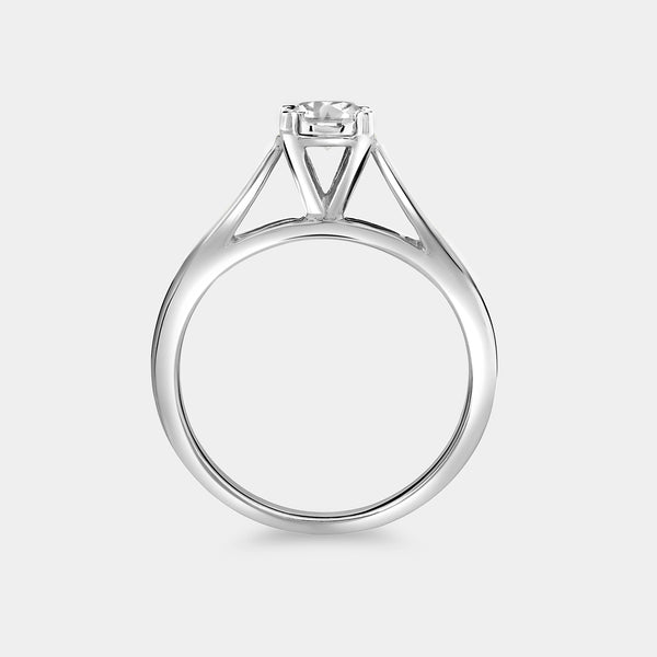 1/4 Carat Lab-Grown Diamond Round-Shaped Classic Solitaire Ring Set In An Illusion Plate — GILDED New York