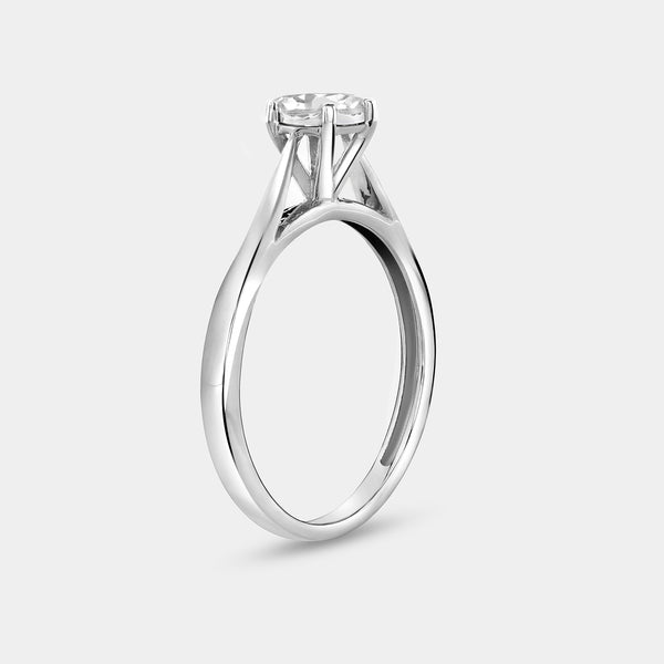 1/4 Carat Lab-Grown Diamond Round-Shaped Classic Solitaire Ring Set In An Illusion Plate — GILDED New York