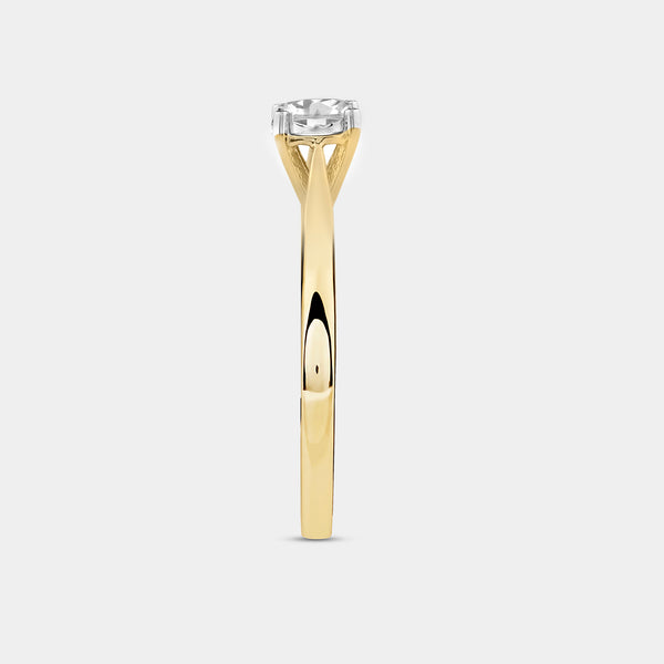 1/4 Carat Lab-Grown Diamond Round-Shaped Classic Solitaire Ring Set In An Illusion Plate — GILDED New York