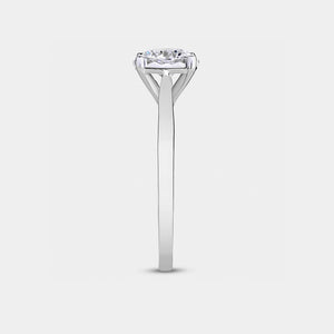 Gilded 1/2 Carat Lab-Grown Diamond Round-Shaped Classic Solitaire Ring Set In An Illusion Plate