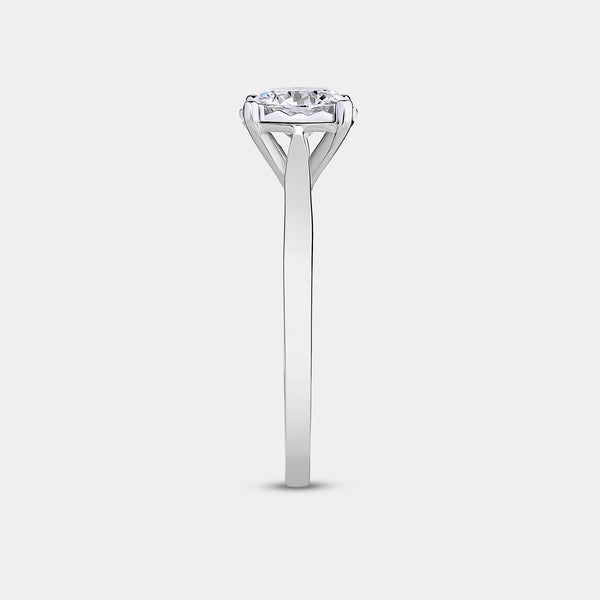 1/2 Carat Lab-Grown Diamond Round-Shaped Classic Solitaire Ring Set In An Illusion Plate — GILDED New York
