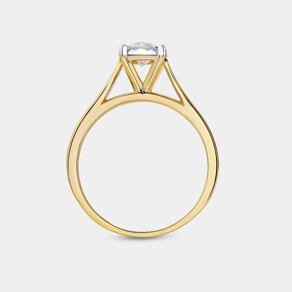 1/2 Carat Lab-Grown Diamond Round-Shaped Classic Solitaire Ring Set In An Illusion Plate — GILDED New York