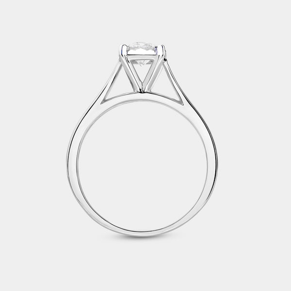 1/2 Carat Lab-Grown Diamond Round-Shaped Classic Solitaire Ring Set In An Illusion Plate — GILDED New York