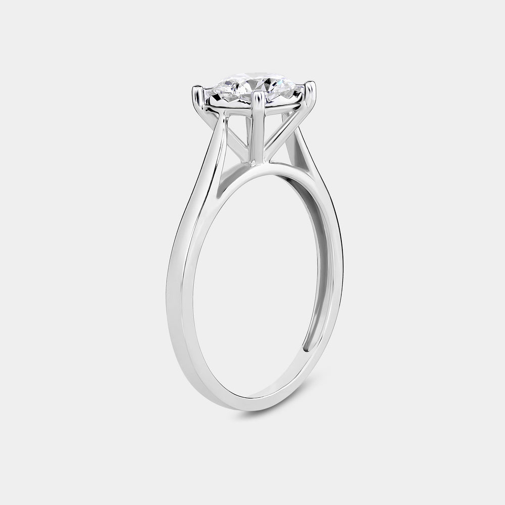 Gilded 1/2 Carat Lab-Grown Diamond Round-Shaped Classic Solitaire Ring Set In An Illusion Plate