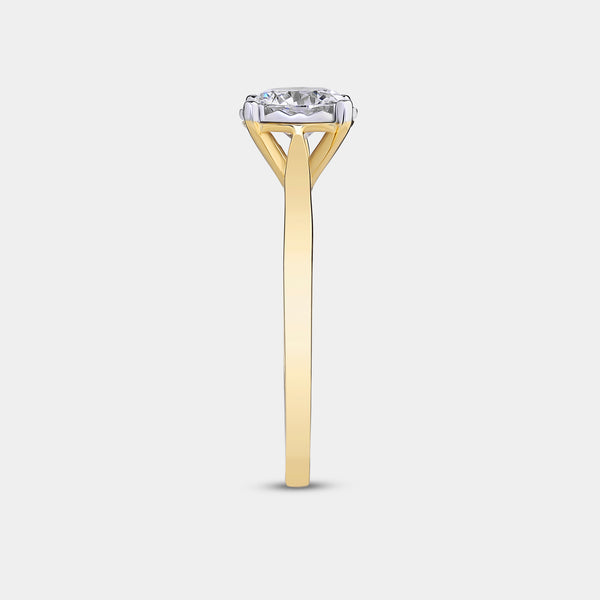 1/2 Carat Lab-Grown Diamond Round-Shaped Classic Solitaire Ring Set In An Illusion Plate — GILDED New York