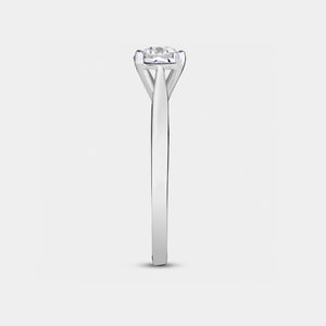 Gilded 3/4 Carat Lab-Grown Diamond Round-Shaped Classic Solitaire Ring Set In An Illusion Plate