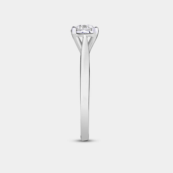 3/4 Carat Lab-Grown Diamond Round-Shaped Classic Solitaire Ring Set In An Illusion Plate — GILDED New York