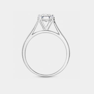 Gilded 3/4 Carat Lab-Grown Diamond Round-Shaped Classic Solitaire Ring Set In An Illusion Plate