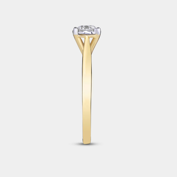 3/4 Carat Lab-Grown Diamond Round-Shaped Classic Solitaire Ring Set In An Illusion Plate — GILDED New York