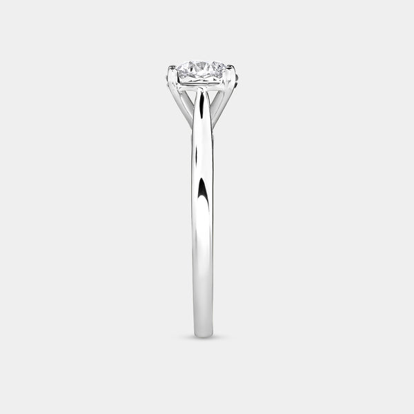 1 Carat Lab-Grown Diamond Round-Shaped Classic Solitaire Ring Set In An Illusion Plate — GILDED New York