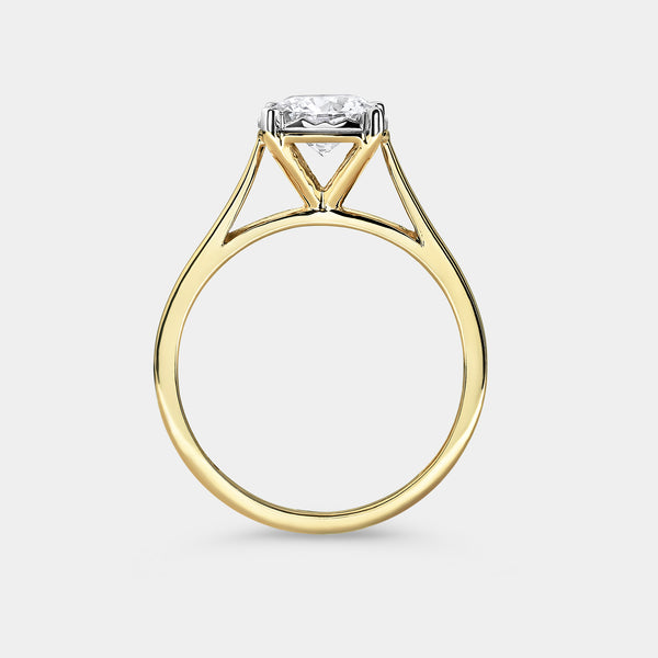 1 Carat Lab-Grown Diamond Round-Shaped Classic Solitaire Ring Set In An Illusion Plate — GILDED New York