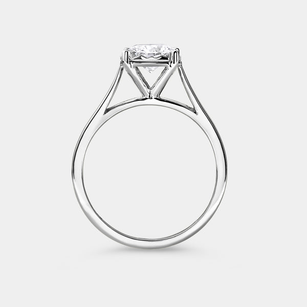 1 Carat Lab-Grown Diamond Round-Shaped Classic Solitaire Ring Set In An Illusion Plate — GILDED New York