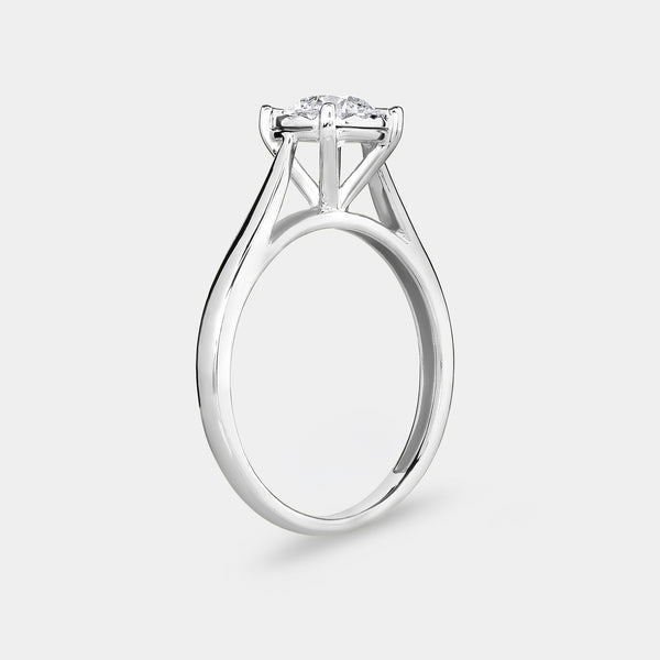 1 Carat Lab-Grown Diamond Round-Shaped Classic Solitaire Ring Set In An Illusion Plate — GILDED New York