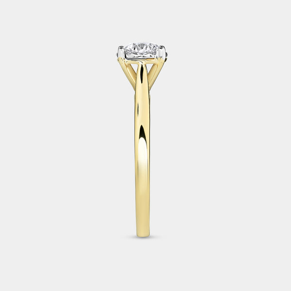 1 Carat Lab-Grown Diamond Round-Shaped Classic Solitaire Ring Set In An Illusion Plate — GILDED New York