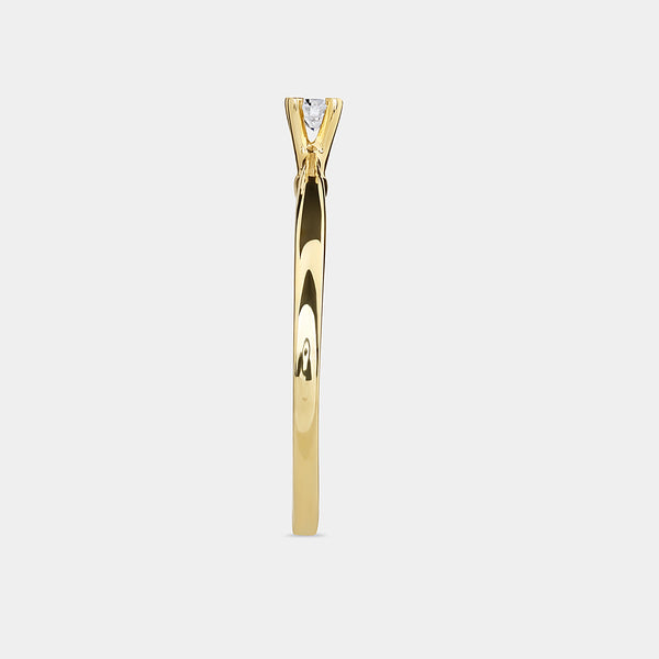 1/10 Carat Lab-Grown Diamond Round-Shaped Classic Solitaire Ring — GILDED New York